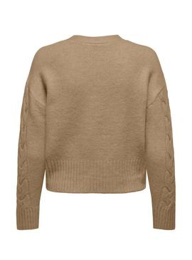 Casaco de malha Only Rio camel para mulher