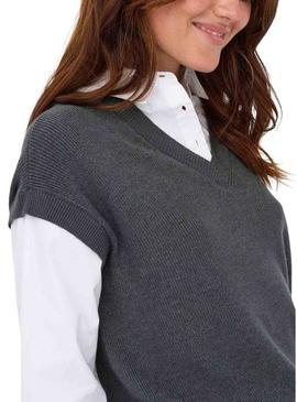 Camisola Only Payson combo camisa e colete cinzento para mulher