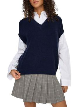 Camisola Only Payson combo camisa e colete marinho para mulher