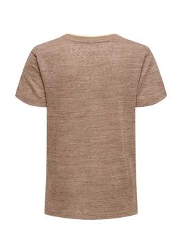 Camiseta Only Beatrice camelo para mulher