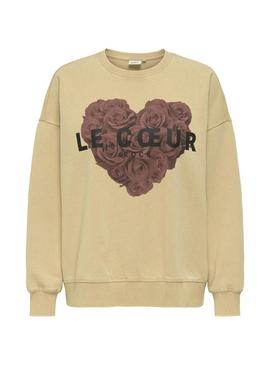 Moletom Only Sinna bege para mulher.