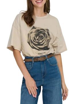 Camisa Only Kinna bege para mulher.