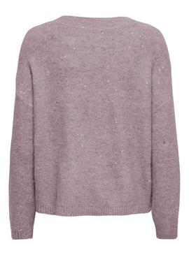 Camisola Only Onlarizona violeta com lantejoulas para mulher.