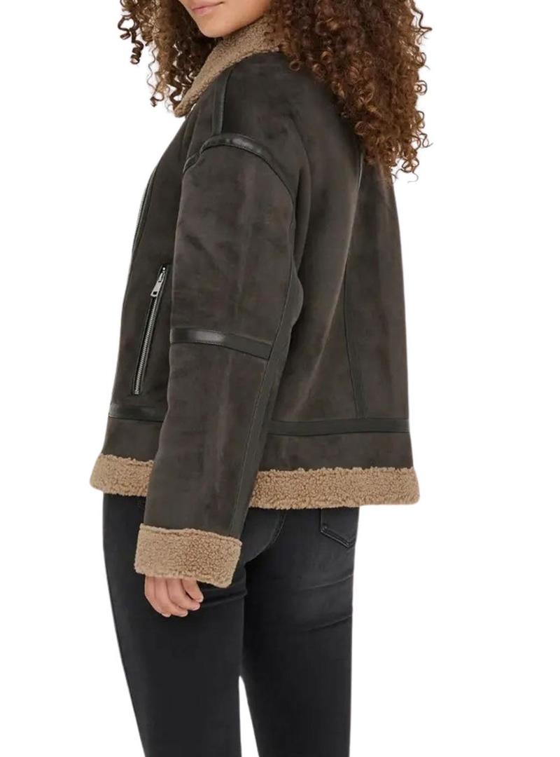 Jaqueta Only Onlkendra marrom para mulher