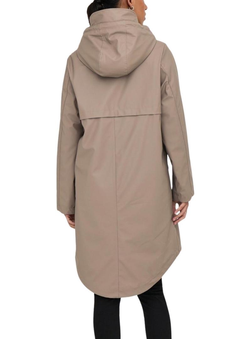 Capa de chuva Only Onlelisa camel para mulher