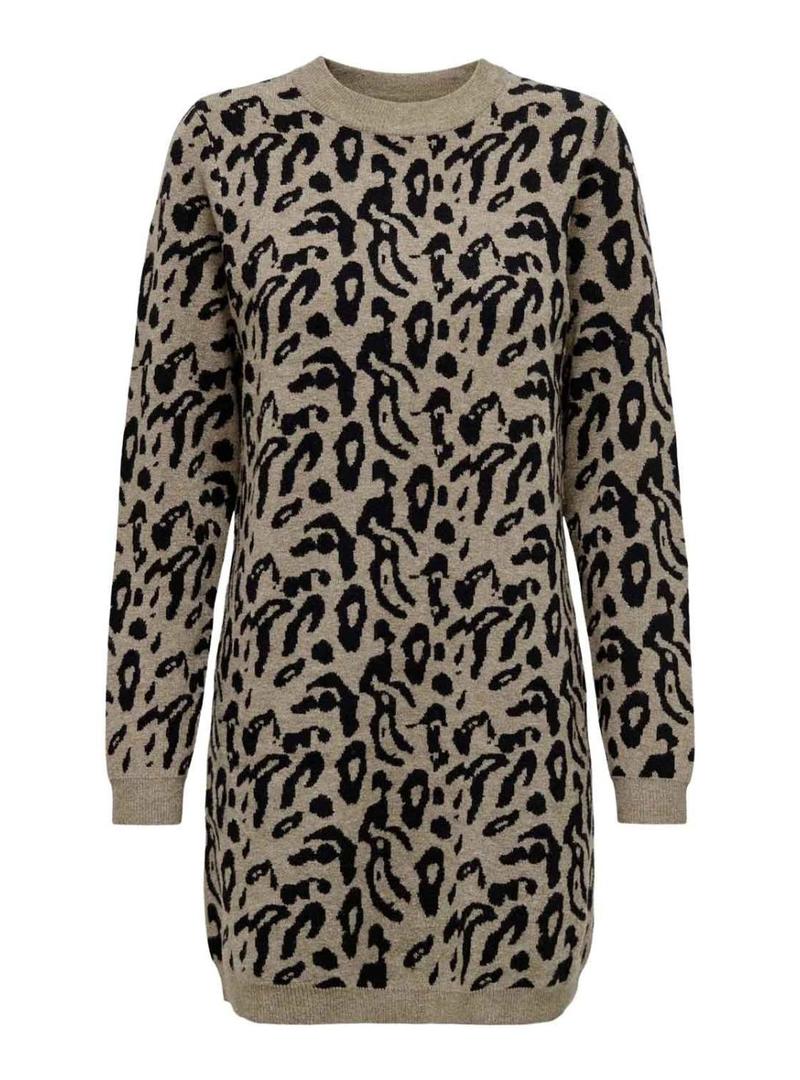 Vestido de malha Only Onljenni marrom para mulher
