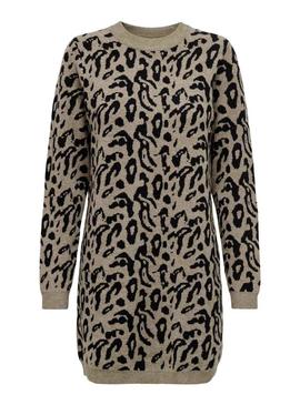 Vestido de malha Only Onljenni marrom para mulher