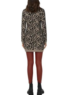 Vestido de malha Only Onljenni marrom para mulher