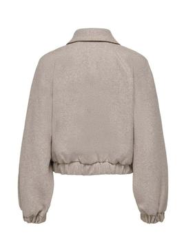 Jaqueta Only Onlnancy cinza para mulher.