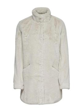 Jaqueta de pele sintética cinza da Only Onlvida para mulher.