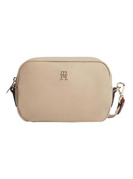 Bolsa Tommy Hilfiger Popette de nylon bege para mulher.