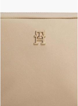 Bolsa Tommy Hilfiger Popette de nylon bege para mulher.
