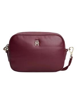 Bolsa Tommy Hilfiger Popette Soft granate para mulher.