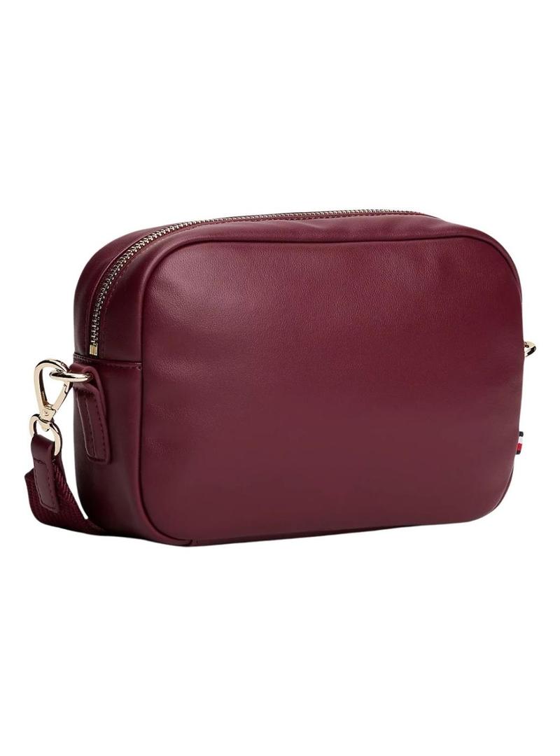 Bolsa Tommy Hilfiger Popette Soft granate para mulher.