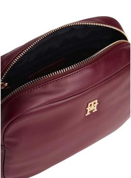 Bolsa Tommy Hilfiger Popette Soft granate para mulher.