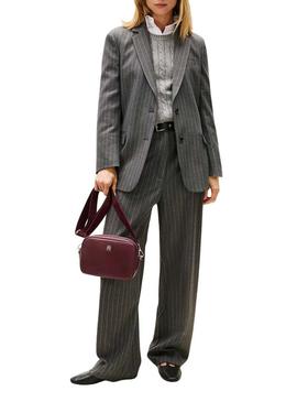 Bolsa Tommy Hilfiger Popette Soft granate para mulher.