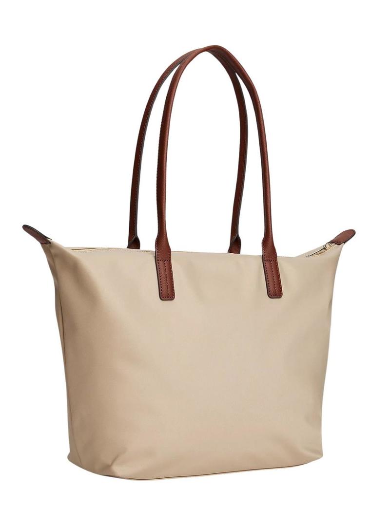 Bolsa tote Tommy Hilfiger Popette bege para mulher.