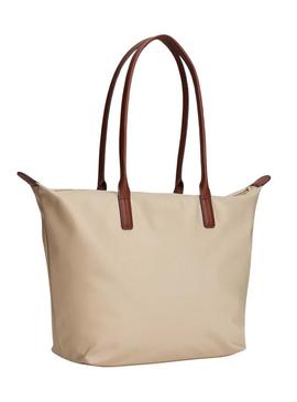 Bolsa tote Tommy Hilfiger Popette bege para mulher.