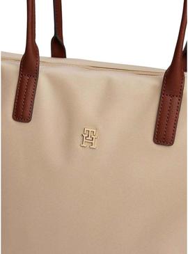 Bolsa tote Tommy Hilfiger Popette bege para mulher.