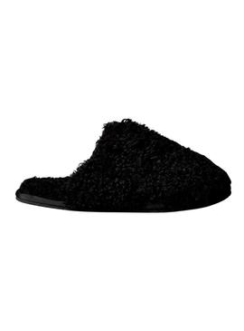 Sapatos Calvin Klein Close Slipper Fur preto para mulher.