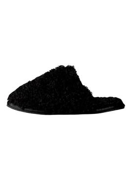 Sapatos Calvin Klein Close Slipper Fur preto para mulher.