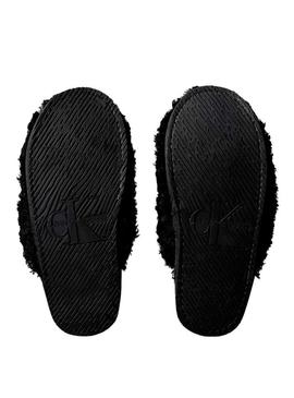 Sapatos Calvin Klein Close Slipper Fur preto para mulher.
