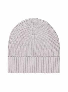 Gorro Calvin Klein Patch Chunky Rib cinza para homem