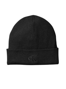 Touca Calvin Klein Fine Rib preta para homem