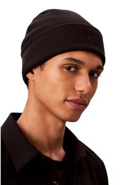 Touca Calvin Klein Fine Rib preta para homem