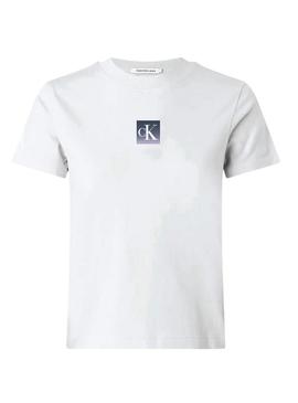 Camiseta Calvin Klein Jeans Classic Boxed Monogram branca para mulher