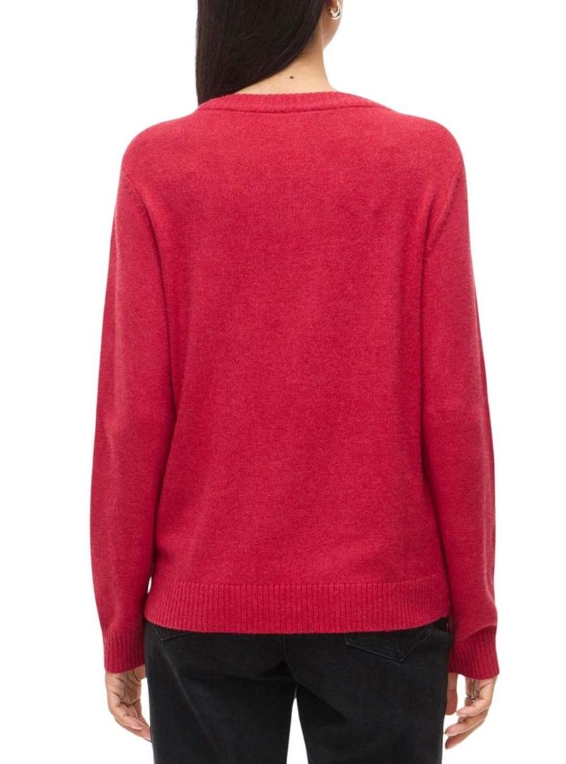 Camisola Vila Viril vermelha para mulher