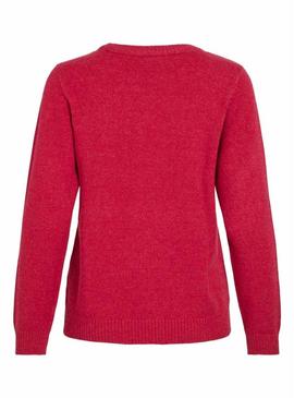 Camisola Vila Viril vermelha para mulher