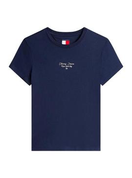 Camiseta Tommy Jeans Ess Logo azul para mulher