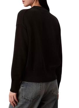 Camisa Calvin Klein Cotton Graphic preta para mulher.