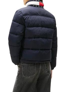 Jaqueta acolchoada Tommy Jeans Flag azul marinho para mulher.