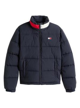 Jaqueta acolchoada Tommy Jeans Flag azul marinho para mulher.