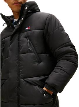Parka Tommy Jeans mistura preta para homem