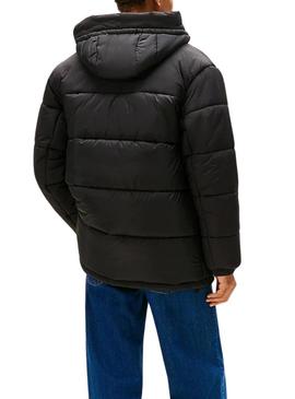 Parka Tommy Jeans mistura preta para homem