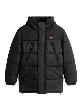 Parka Tommy Jeans mistura preta para homem