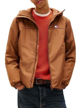 Anorak Tommy Jeans Poly marrom para homem.