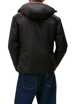 Anorak Tommy Jeans Poly preto para homem