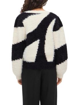 Camisola Vila Nuo preta e branca para mulher.