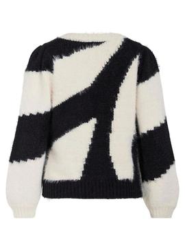 Camisola Vila Nuo preta e branca para mulher.