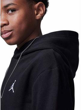 Moletom Jordan Brooklyn Fleece preto para criança.