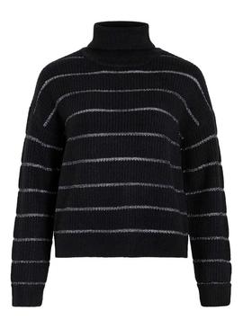 Camisola Vila Vizaza listras preto e prateado para mulher