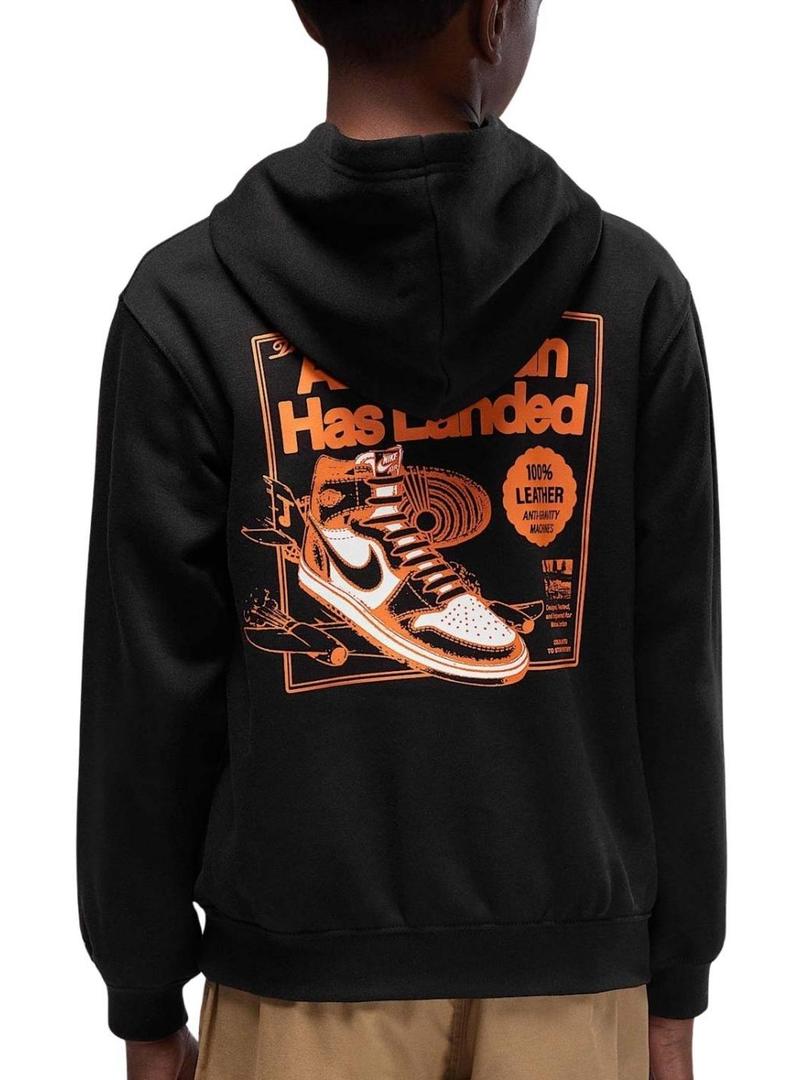 Moletom Jordan Air Has Landed preto para criança.