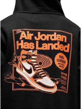 Moletom Jordan Air Has Landed preto para criança.