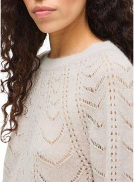 Camisola Vila Tuli bege para mulher