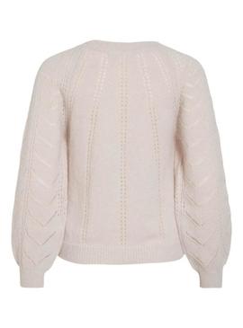 Camisola Vila Tuli bege para mulher