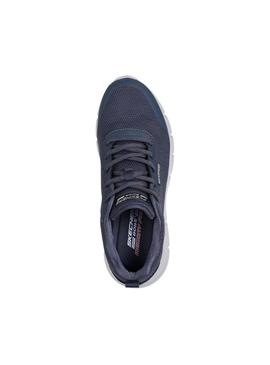 Sapatilhas Skechers Bobs Flex Waterproof azul para mulher.